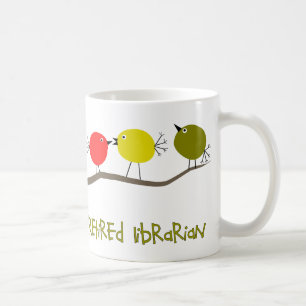 Retired Librarian Reto Birds Design Gifts Coffee Mug