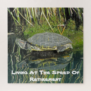 Retired Life Turtle Water Reflection Retirement Jigsaw Puzzle