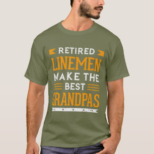 Retired Lineman Grandpa Gift Power Pole Linemen T-Shirt