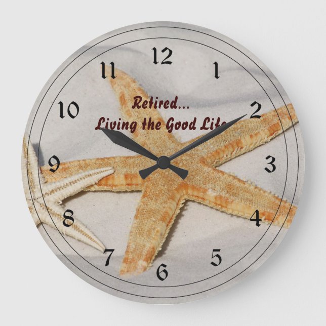 Retired...Living the Good Life Large Clock (Front)
