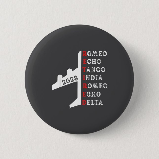 Retired Lot 2026 Phonetic Alphabet Retirement Gift 6 Cm Round Badge (Front)