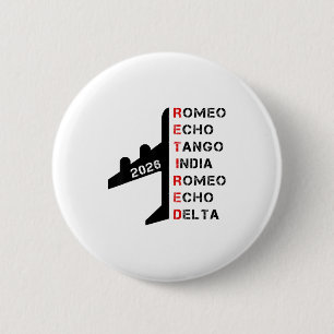 Retired Lot 2026 Phonetic Alphabet Retirement Gift 6 Cm Round Badge