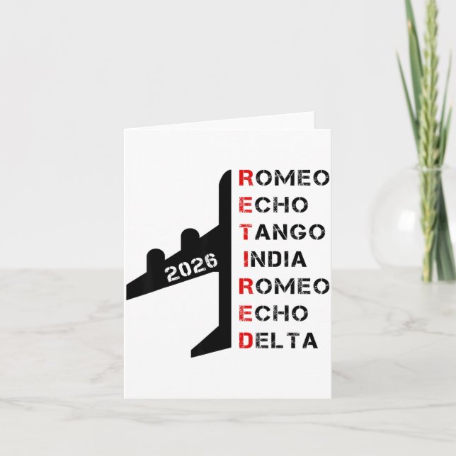 Retired Lot 2026 Phonetic Alphabet Retirement Gift Card (Front)