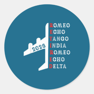 Retired Lot 2026 Phonetic Alphabet Retirement Gift Classic Round Sticker