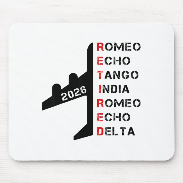 Retired Lot 2026 Phonetic Alphabet Retirement Gift Mouse Pad (Front)