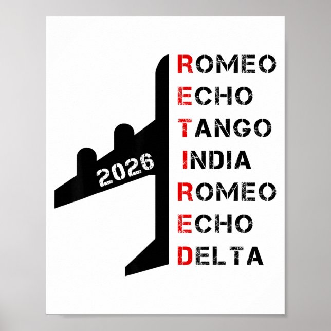 Retired Lot 2026 Phonetic Alphabet Retirement Gift Poster (Front)