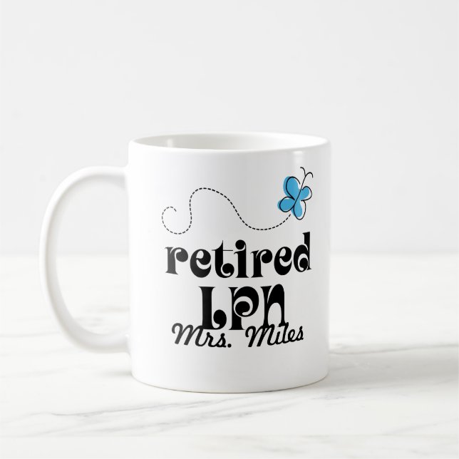 Retired LPN personalised gift Coffee Mug (Left)