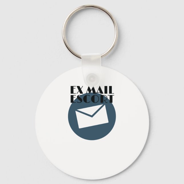 Retired Mailman Ex Mail Escort Mail Carrier Key Ring (Front)