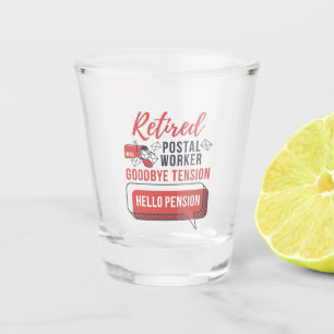 Retired Mailman Postal Worker Retirement Funny Shot Glass