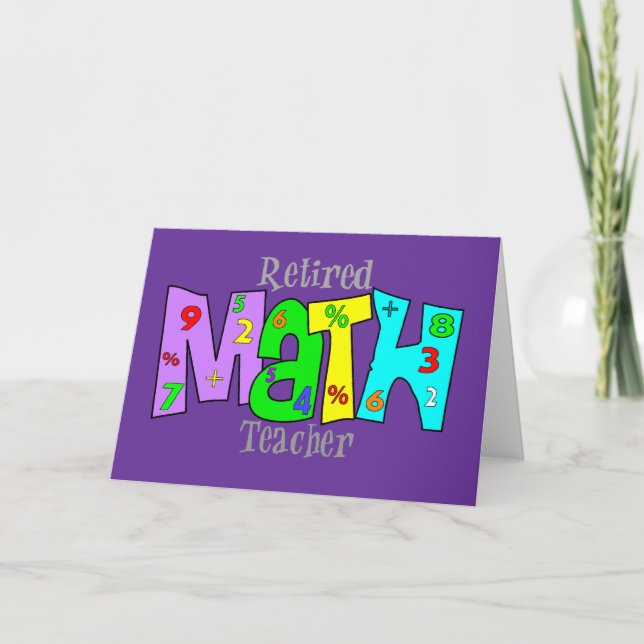 Retired Math Teacher Gifts Card (Front)