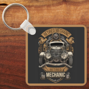 Retired Mechanic Key Ring