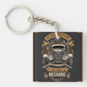 Retired Mechanic Key Ring