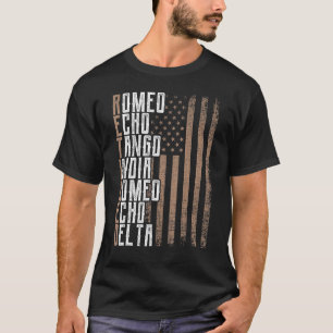 RETIRED Military Men Women Phonetic Alphabet Retir T-Shirt