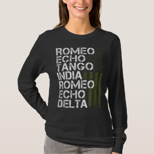 RETIRED Military Men Women Phonetic Alphabet Retir T-Shirt