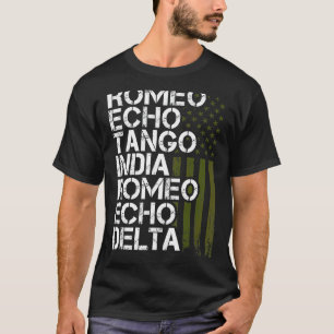 Retired Military Men Women Phonetic Alphabet Retir T-Shirt