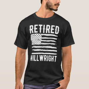 Retired Millwright Profession American Flag T-Shirt