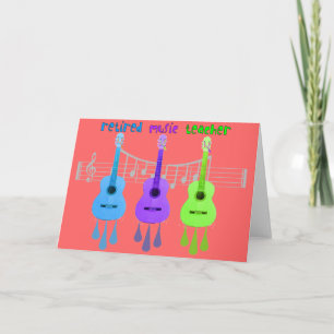 Retired Music Teacher 3 Guitars Design Card