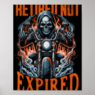 Retired Not Expired Grim Reaper Motorcycle Rider B Poster