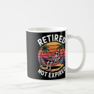 Retired Not Expired Skeleton At The Beach Summer V Coffee Mug