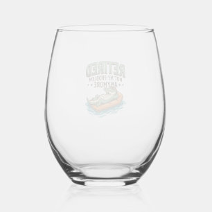 Retired Not My Problem Alligator Vacation Shirt_1 Stemless Wine Glass