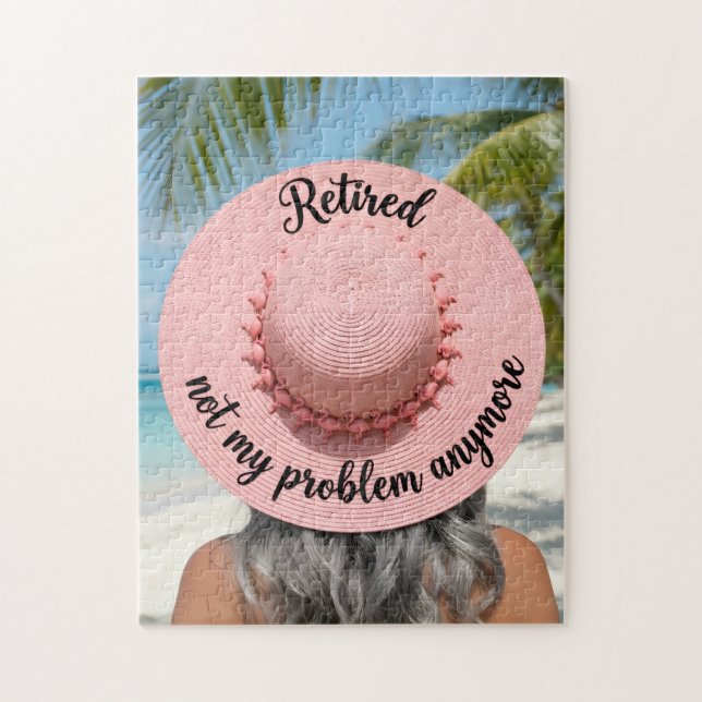 Retired Not My Problem Anymore Hat Tropical Beach Jigsaw Puzzle (Vertical)