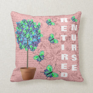 Retired Nurse Decorative Butterfly Pillow