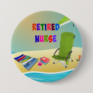 Retired Nurse, Fun in the Sun 7.5 Cm Round Badge