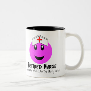 Retired Nurse Gifts "Happy Dance Pink Two-Tone Coffee Mug