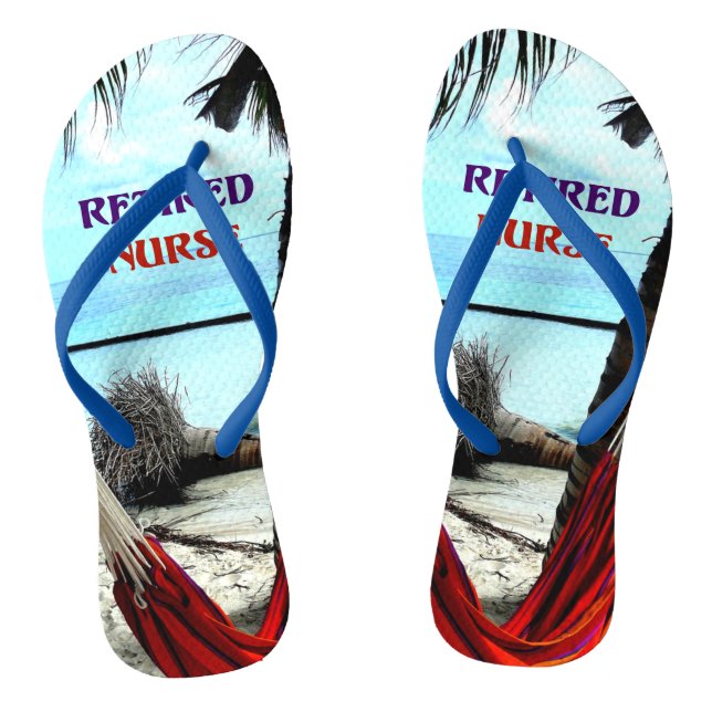 Retired Nurse, Hammock under the Palm Trees Thongs (Footbed)