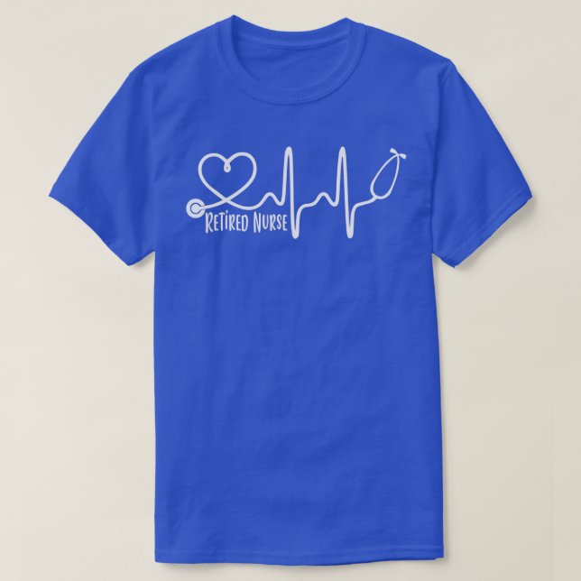 Retired Nurse Heartbeat T-Shirt (Design Front)
