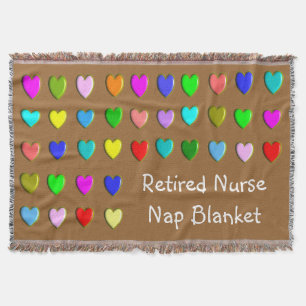 Retired Nurse Nap Blanket Hearts
