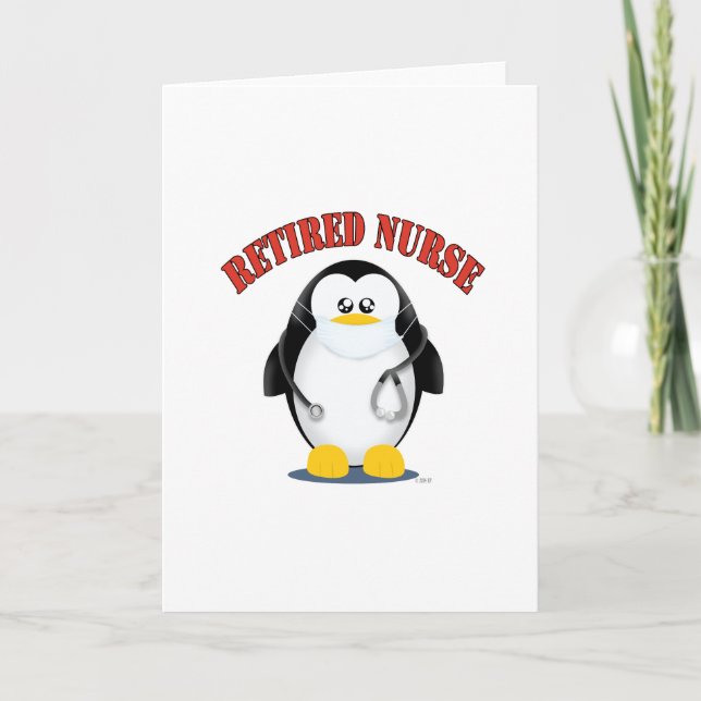 Retired Nurse Penguin Card (Front)