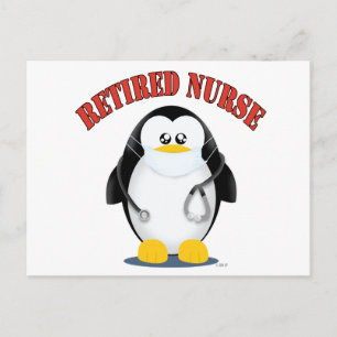 Retired Nurse Penguin Postcard