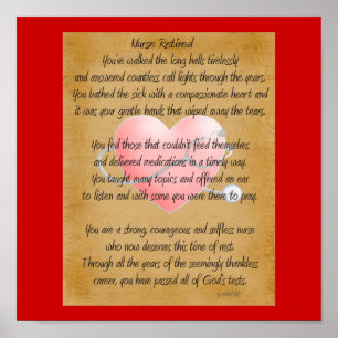 Retired Nurse Poem Art Poster -by gailg,RN