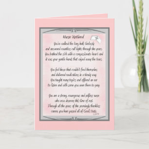 Retired Nurse Poem gifts by ~~Gail Gabel, RN Card