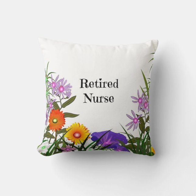 Retired Nurse, popular floral design Cushion (Front)