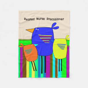 Retired Nurse Practitioner Birds Fleece Blanket #2