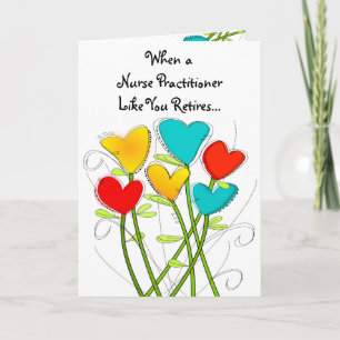 Retired Nurse Practitioner Card Floral