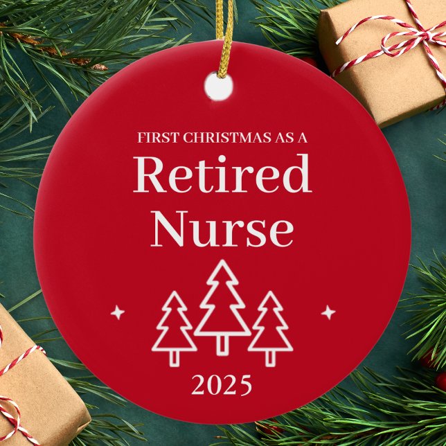 Retired Nurse Red Christmas Ornament (Retired Nurse Red Christmas Ornament
)