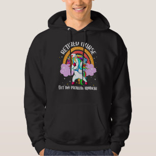 Retired Nurse Rn Nursing Magical Unicorn Rainbow Hoodie