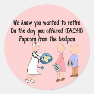 Retired Nurse Story Art Gifts Classic Round Sticker