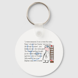 "Retired Nurse"  Story Art--Unique Gift Items Key Ring