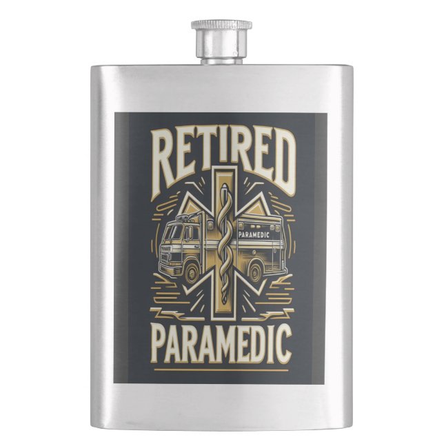 Retired Paramedic Legacy Hip Flask (Front)