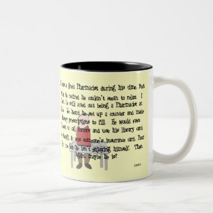 Retired Pharmacist "Can't Let Go" Story Art Gifts Two-Tone Coffee Mug