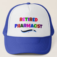 Retired Pharmacist, Colourful Text Design