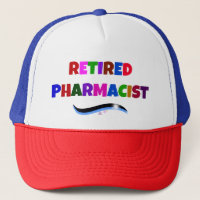 Retired Pharmacist, Colourful Text Design