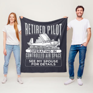 Retired Pilot Operating in Controlled Air Space Fleece Blanket