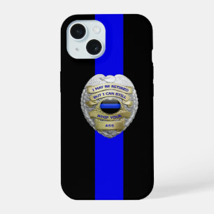 Retired Police Badge Thin Blue Line Case-Mate iPho iPhone 15 Case