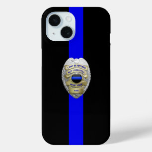 Retired Police Badge Thin Blue Line Case-Mate iPho iPhone 15 Case