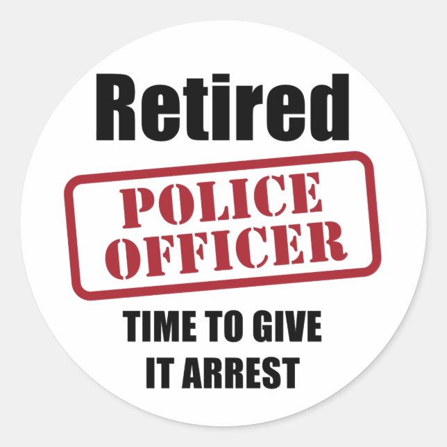 Retired Police Officer Classic Round Sticker (Front)